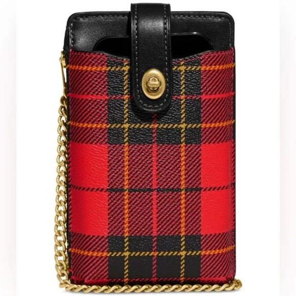 COACH Plain Print Turnlock Chain Phone Crossbody - Picture 1 of 5